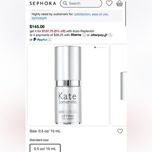 Kate Somerville KATECEUTICALS Lifting Eye Cream retails $145